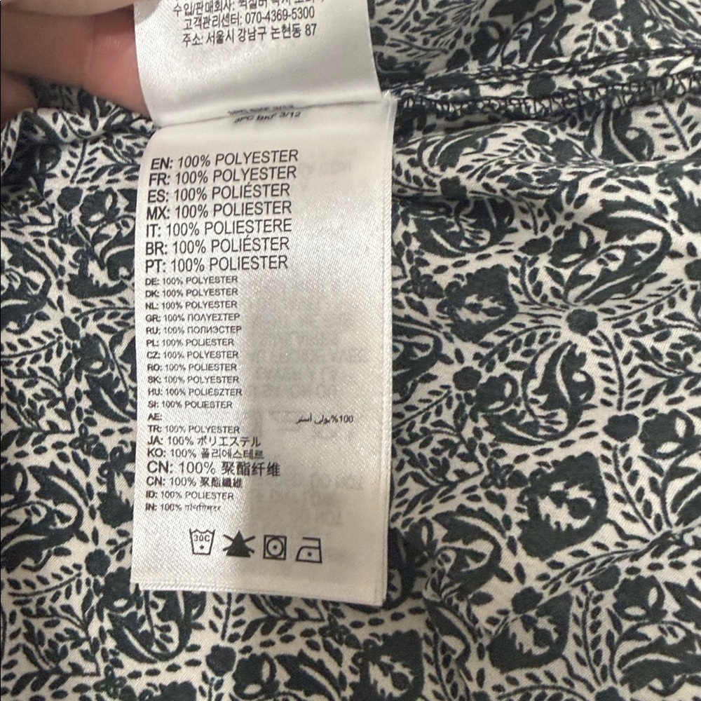 Roxy Monochrome short Dolman sleeve Patterned shift dress size L - Picture 8 of 8
